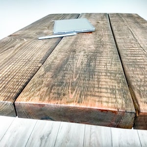 Handmade Rustic Farmhouse Desk Handcrafted from chunky Reclaimed Wood | Writing Desk | Hairpin leg Table : Reclaimed.store