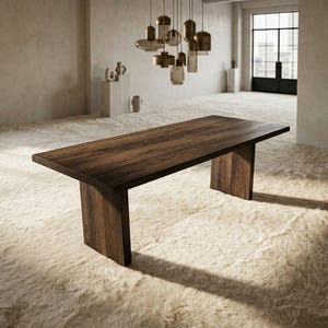 TOTEM Solid Oak Dining Table – Minimalist Sculptural Table – Modern Architectural Wood Table – Handmade 画像 9