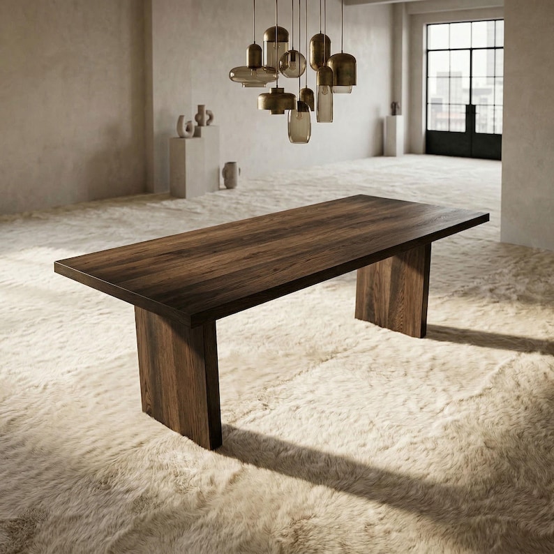 TOTEM Solid Oak Dining Table – Minimalist Sculptural Table – Modern Architectural Wood Table – Handmade 画像 9