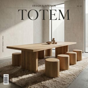 Table de salle à manger TOTEM en chêne massif – Table sculpturale minimaliste – Table en bois d'inspiration architecturale moderne – Fait main