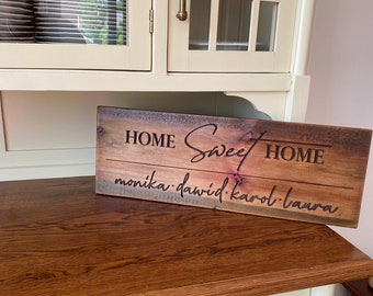 HOME Sweet HOME Reclaimed Wood Family Sign Custom Wood Design, Farmhouse Personalized for your Family Home Decor, Wood Decor as a Gift Ideas