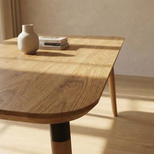 LUMO massief eikenhouten eettafel - Handgemaakt in moderne stijl - Scandinavisch-Japanse eikenhouten tafel - Gratis verzending binnen de EU - 160 cm, 180 cm, 200 cm afbeelding 13