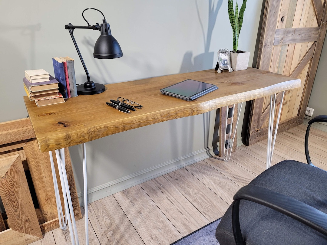 Monolith Desk With Living Edge - Desk Made of One Piece of Wood ...