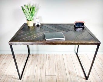 Unique Herringbone Minimalist Desk for a Stylish Home Office Space