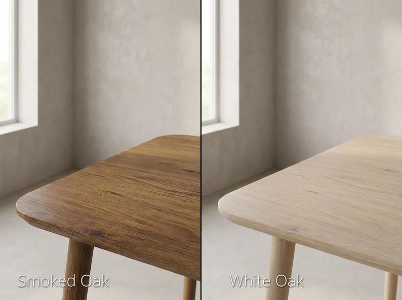 LUMO massief eikenhouten eettafel - Handgemaakt in moderne stijl - Scandinavisch-Japanse eikenhouten tafel - Gratis verzending binnen de EU - 160 cm, 180 cm, 200 cm afbeelding 15