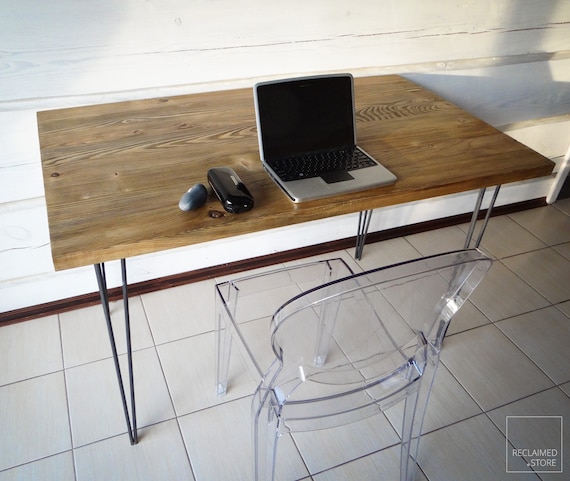 Table Desk with Hairpin legs Handmade Console Solid Reclaimed Wood, Holzschreibtisch