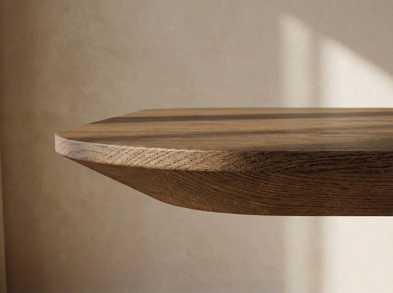 LUMO massief eikenhouten eettafel - Handgemaakt in moderne stijl - Scandinavisch-Japanse eikenhouten tafel - Gratis verzending binnen de EU - 160 cm, 180 cm, 200 cm afbeelding 16