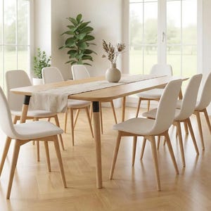 LUMO massief eikenhouten eettafel - Handgemaakt in moderne stijl - Scandinavisch-Japanse eikenhouten tafel - Gratis verzending binnen de EU - 160 cm, 180 cm, 200 cm afbeelding 8