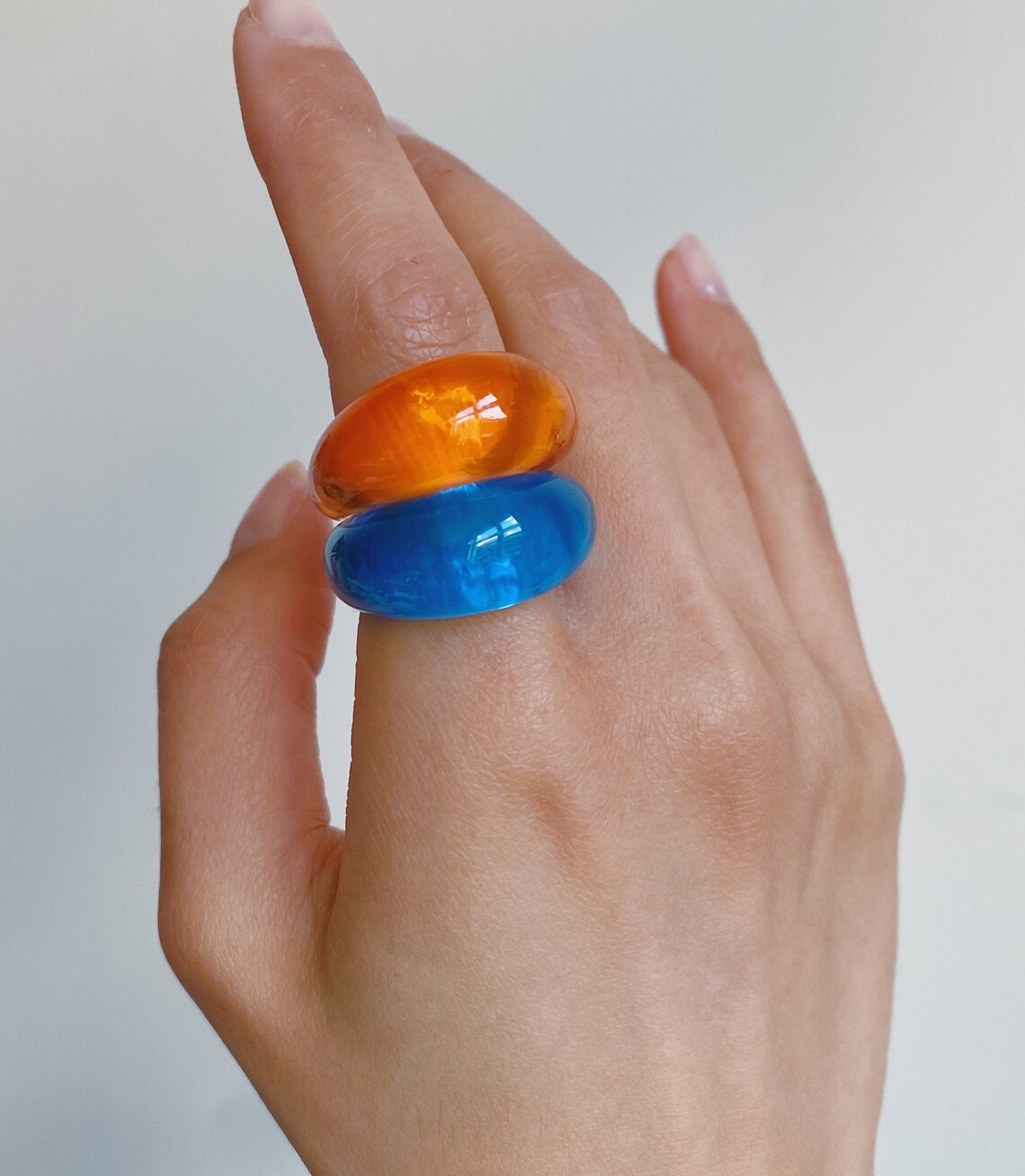 Chunky 90s Bubble Ring / 90s Ring / Chunky Rings / Resin Ring Etsy