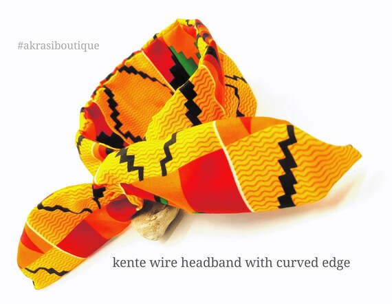 Kente Print Wire Twist Hair Tie Hair Wrap Headband Etsy
