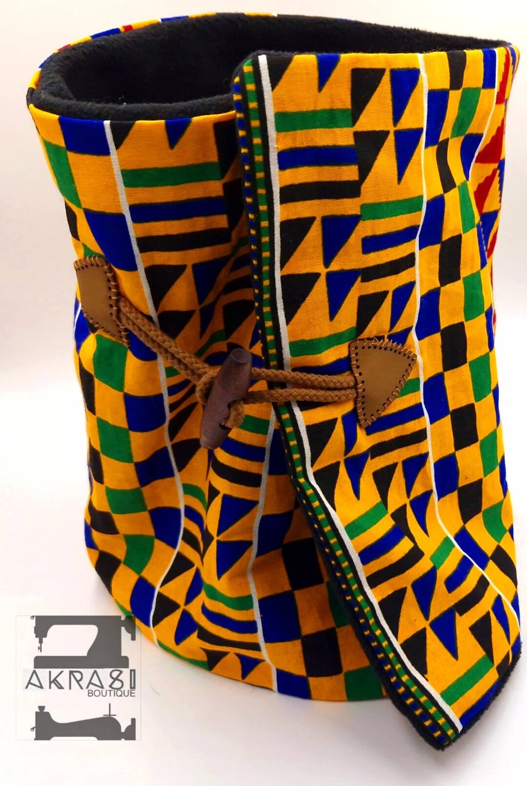 Fleece Lined Kente Print Neck Warmer Scarf Etsy