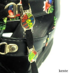 African wax kente print shoe tag | kente lace locks | clothing accessories