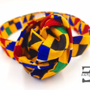 Classic Kente print wire twist hair tie | hair wrap | headband | African print headwrap | Ankara print wire headtie | wire hair tie