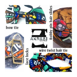 Ensemble d&#39;accessoires contemporains pour elle et lui avec impression wax kente