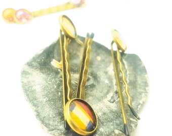 Kente hair pin set | African Bobby pin | Ankara hair slide