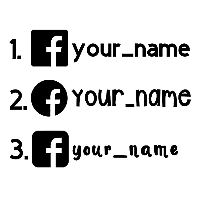 Custom Social Media Username Decal Personalized PYO Font Etsy
