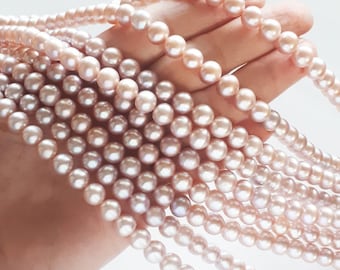Grey// White Shades Five Strand Faux Biwa Pearl Necklace