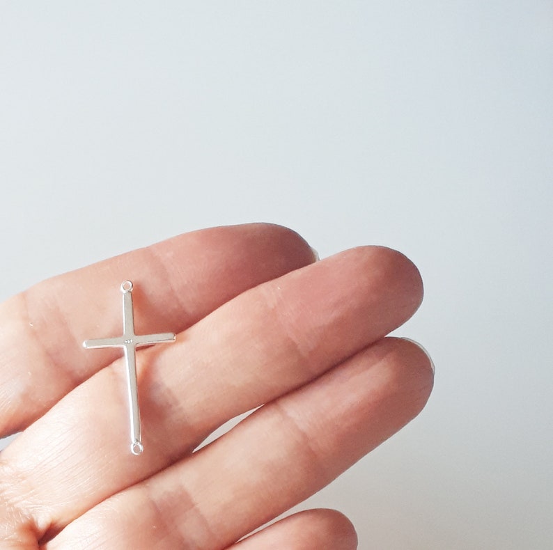 Jewellery Cross connector 27 mm 1.06 jewelry finding real silver highest quality in 925 sterling silver