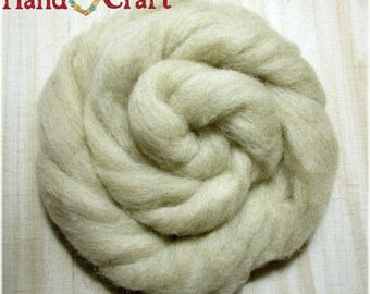 4 Ounces Hand Painted Mixed BFL Natural White and Black 7525  Roving