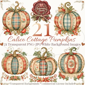 21 Patchwork Pumpor PNG Clipart, Vintage Calico Cottage Orange Denim Blå Pumpa Sublimering