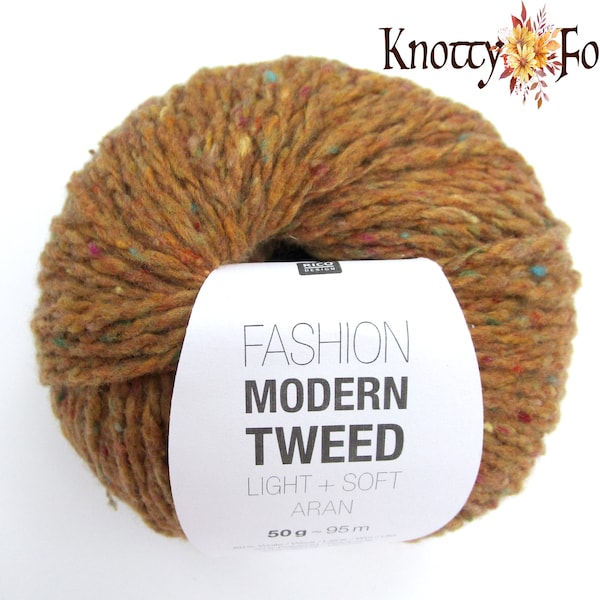 Fils de tweed MOUTARDE Rico Yarns Fashion Modern Tweed Laine mélangée 50 g 104 m