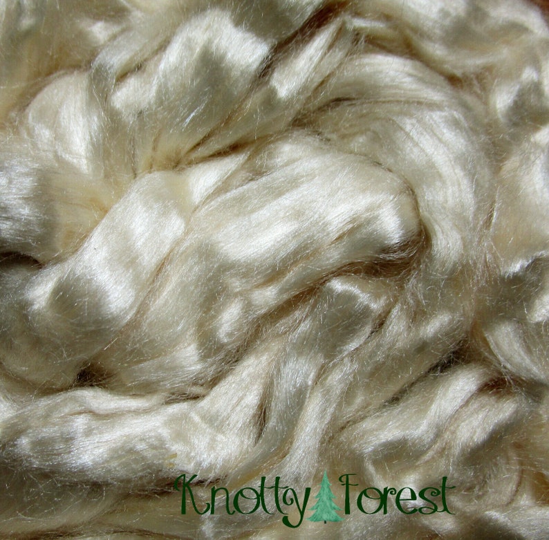 1 oz Tussah Silk roving spinning fiber luxury blending fiber
