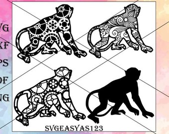 Download Monkey Mandala Svg Free - Layered SVG Cut File - Best Free ...