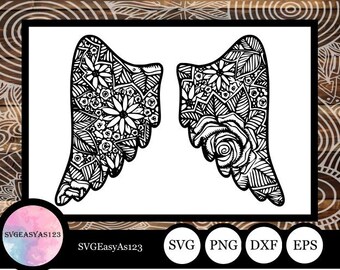 Download Mandala Wings Svg Etsy