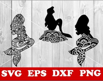 Download Mermaid mandala svg | Etsy