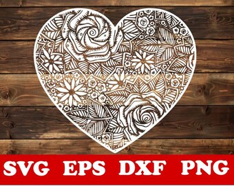 Download Heart Mandala Svg Etsy