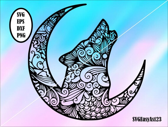 Download Wolf Svg Wolf Svg Wolf Zentangle Svg Mandala Svg Paper Cut Template Vector Laser Cnc Plasma Silhouette Cricut