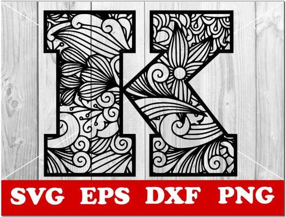 Alphabet K svg Mandala svg Mandala Alphabet svg mandala | Etsy