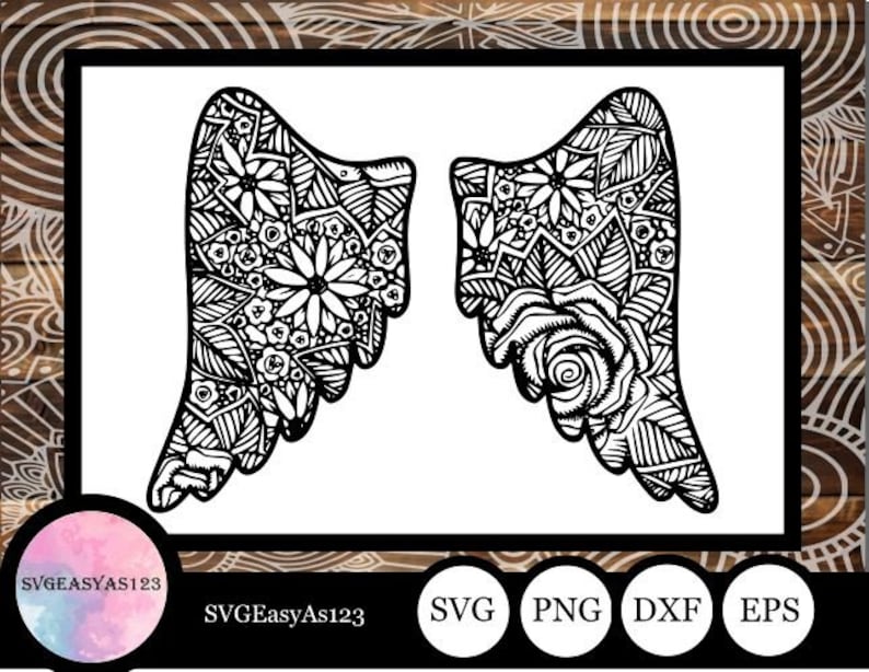 Download Wings svg Wings Mandala Svg Wings Zentangle SVG Mandala | Etsy