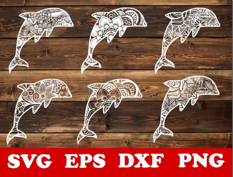 Download Dolphin svg Dolphin mandala Svg Zentangle SVG Mandala svg ...