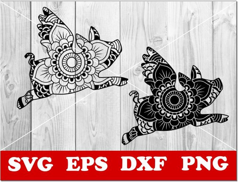 Download Flying pig svg flying pig mandala Svg flying pig Zentangle ...