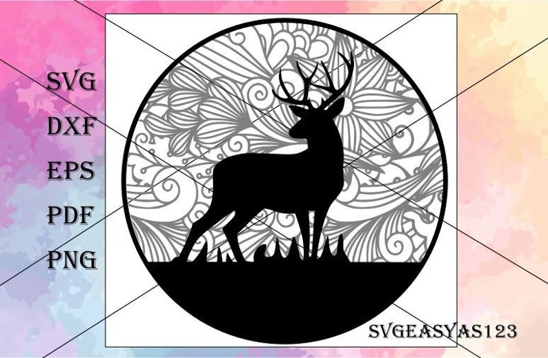 Download Mandala deer SVG cnc deer deer SVG deer png Vector deer | Etsy