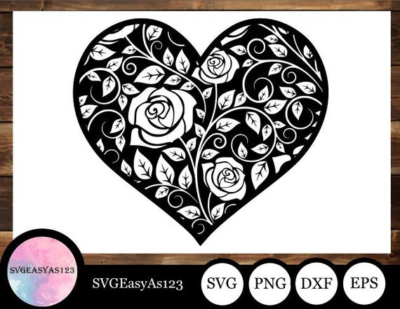 Download Heart svg Mandala svg Mandala Heart svg Heart Stencil svg | Etsy