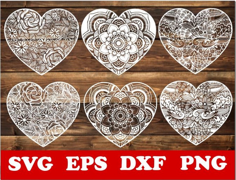 Download Heart svg Heart mandala Svg Heart Zentangle SVG Mandala | Etsy