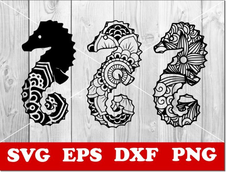 Download Clip Art Art Collectibles Silhouette Cricut Cut Files Seahorse Mandala Svg Vector Seahorse Svg Cnc Plasma Zentangle Svg Laser Paper Cut Template Mandala Svg