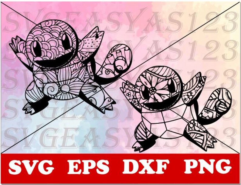 Download Clip Art Zentangle Svg Squirtle Svg Mandala Svg Pokemon Svg Paper Cut Design Silhouette Cricut Vector Graphic Card Making Art Collectibles