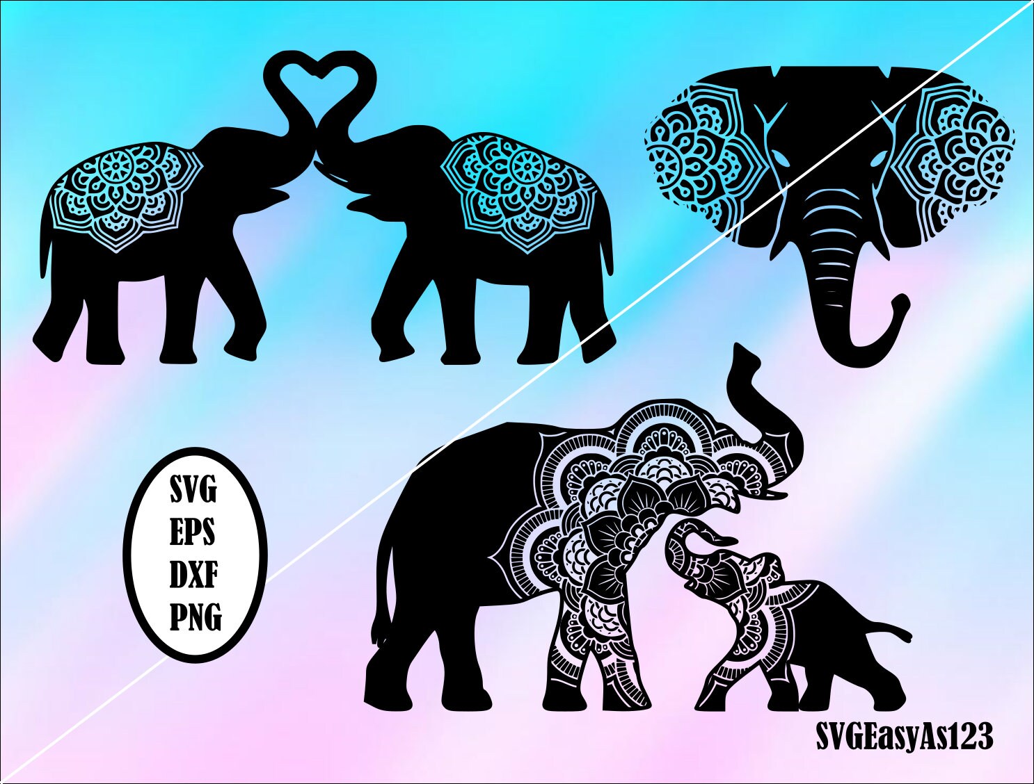 Download Elephant Svg Elephant Mandala Svg Zentangle Svg Mandala Etsy