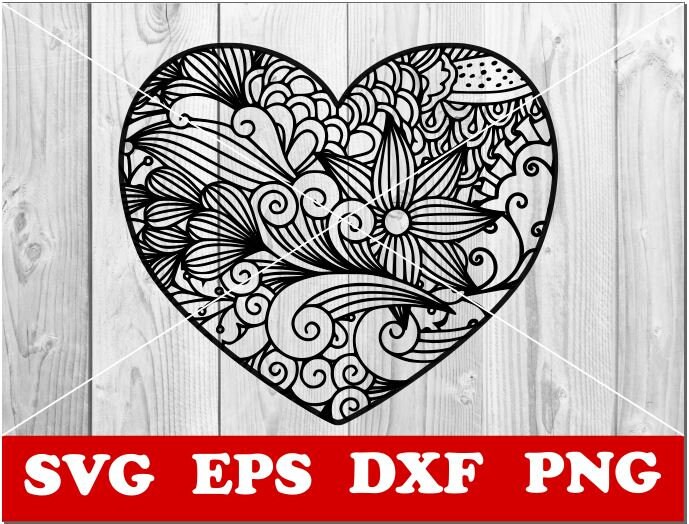 Download Heart svg Mandala svg Mandala Heart svg Heart Stencil svg | Etsy