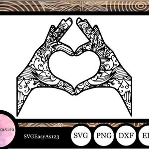 Love Svg Love Mandala Svg Love Zentangle Svg Mandala Svg Etsy