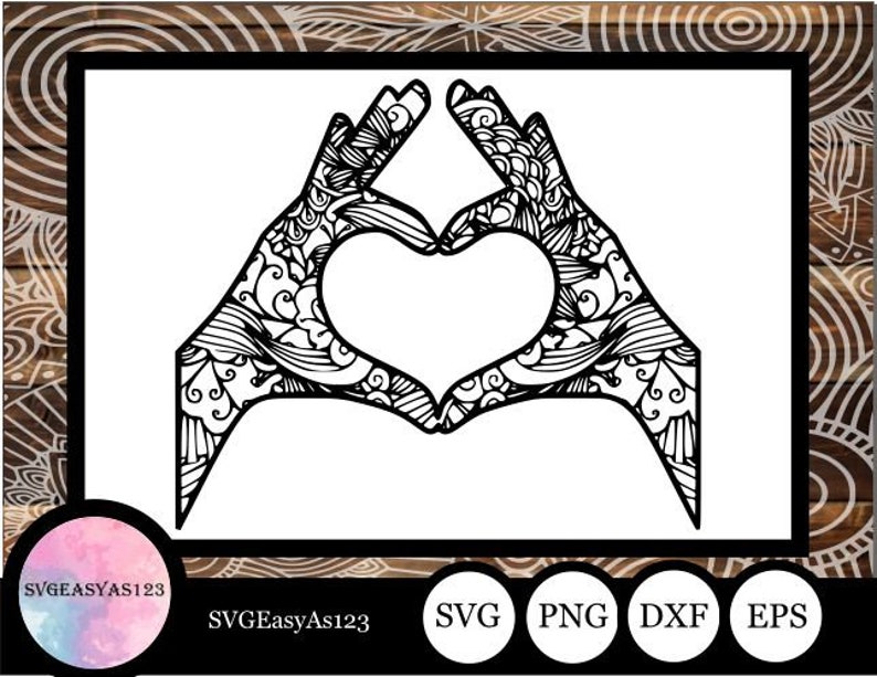 Download Art Collectibles Clip Art Heart Svg Silhouette Heart Mandala Svg Mandala Svg Vector Paper Cut Template Cnc Plasma Laser Heart Zentangle Svg
