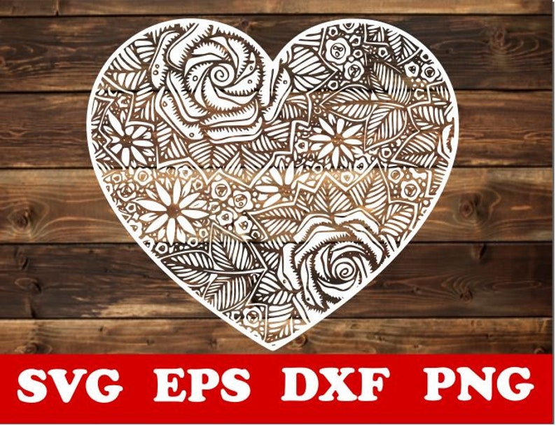 Download Heart svg Heart mandala Svg Heart Zentangle SVG Mandala | Etsy