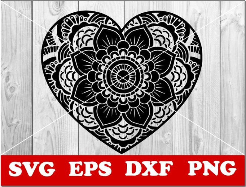 Download Silhouette Stencil Design Heart Svg Heart Stencil Svg Svg Dxf Png Cut Files Heart Clipart Zentangle Svg Mandala Svg Mandala Heart Svg Clip Art Art Collectibles