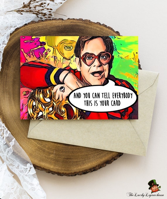 Elton John Birthday Card Elton John Fan Birthday Greetings | Etsy