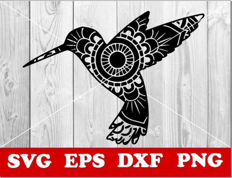 Silhouette Humming bird svg Zentangle SVG Paper cut template CNC plasma Laser Vector Mandala svg Cricut Humming birdmandala Svg