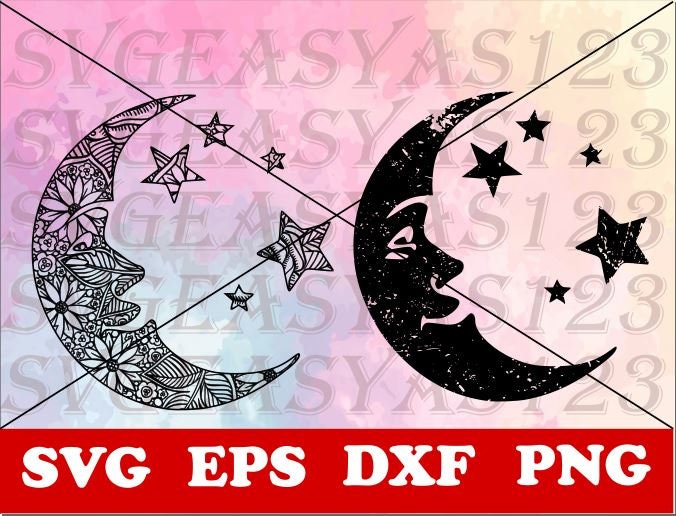 Download Moon Mandala Svg Moon Svg Cricut Svg File Silhouette Cut Etsy
