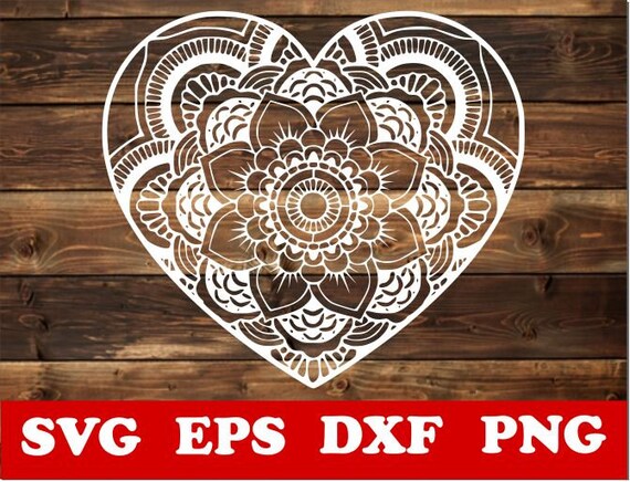 Download Art Collectibles Clip Art Heart Svg Silhouette Heart Mandala Svg Mandala Svg Vector Paper Cut Template Cnc Plasma Laser Heart Zentangle Svg